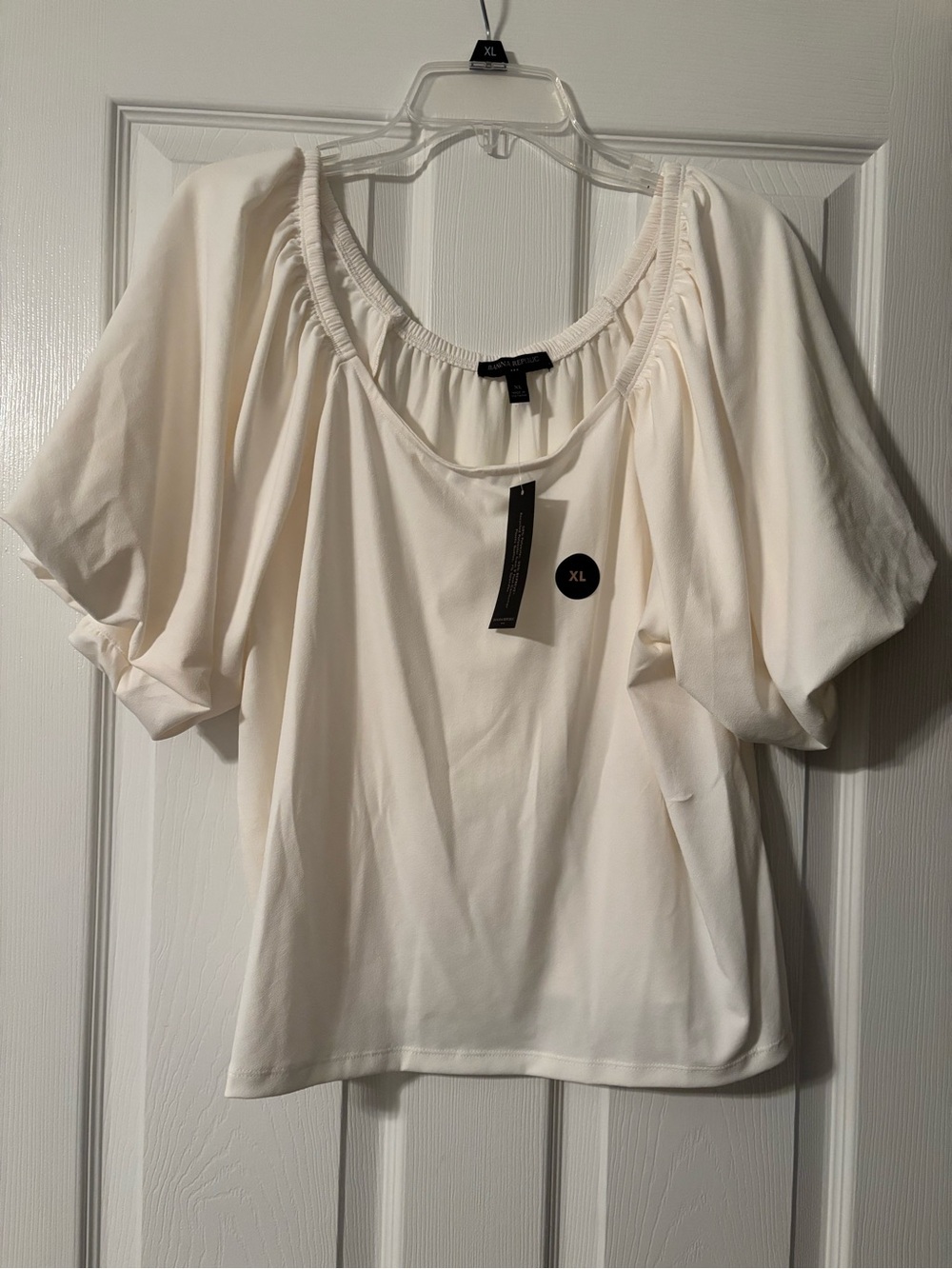 Banana Republic Cream Puff-Sleeve Blouse - Cream